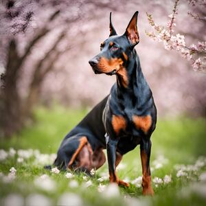 Doberman a réten